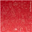 Christmas Alison Glass White Outline Decorations on Coral