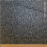 Christmas Black Silver Metallic Scroll