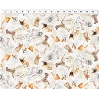 Animals 4282 61 Tossed Dogs Light Taupe