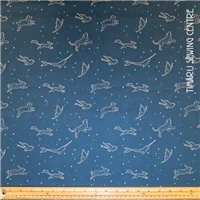 Animal Dream World White Outline on Blue