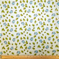 Animal Fabri Quilt Blue Bird Leaf