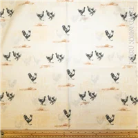 Animal Hen Party Cream Grey Black Hen