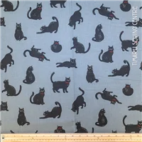 Fabric Kawa Grey Cats