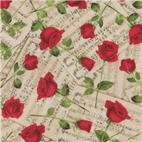 Music Sheets Roses Beige