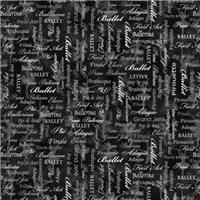 Words Ballet Pearl Grey On Black