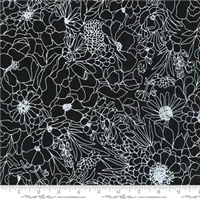 Flowers Modern Floral Black White
