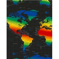 Scenes World Map Multi On Black