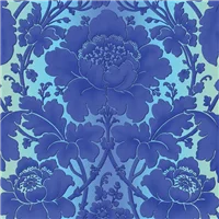 Flowers Garden Damask Blue