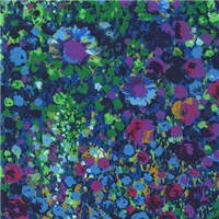Flowers Painterly Petals Teal Purple