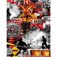 Children Fire Scene With Signs