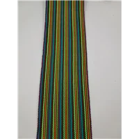 Elastic 50mm Striped Yellow Turquoise Pink Wine