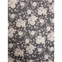 Fabric Flannelette Flowers Grey