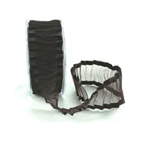 Ribbon Crinkle Satin Edge Dark Chocolate 38mm