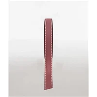 Ribbon Dusky Pink White Stitch 16mm