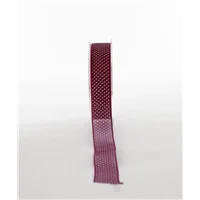 Ribbon Organza Burgundy Polka Dot