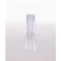 Ribbon Organza Satin Border with Silver Metallic Stipe 38mm