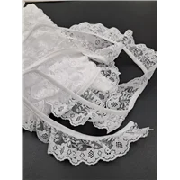 Lace Nylon 38mm White Frilled