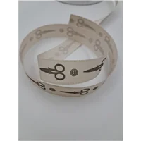 Ribbon 13855 Natural Grey Scissors and Buttons