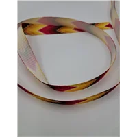 Grosgrain Pink Yellow Chevron 10mm