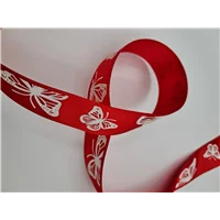 Ribbon 22603 25mm Satin Red Butterfly