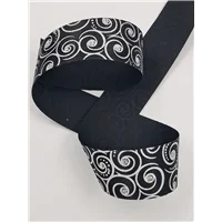 Ribbon Black Sliver Scroll 38mm