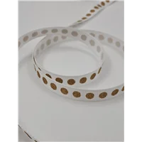 Ribbon Glitter Dots White Gold 10mm