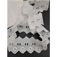 Lace Cambric Eyelet 50mm White