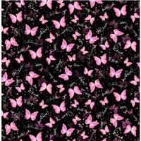 Misc Pink Ribbons Butterflies Black