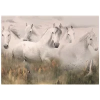 Patchwork Panel Misty White Five Horses