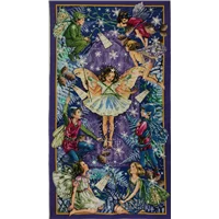 Patchwork Panel Flower Fairies Purple