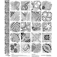 Patchwork Panel Tangle Time Black White
