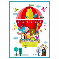 Patchwork Panel Flying High Hot Air Balloon