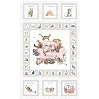 Patchwork Panel Whiskers and Paws Cats