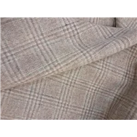 Fabric Double Faced Grey Beige Viscose Check 13