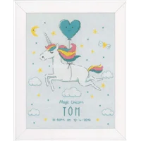Cross Stitch Kit Unicorn Birth Sampler