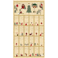 Patchwork Panel Advent Red Gold Cream