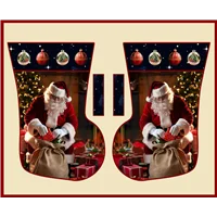 Patchwork Panel Stocking Santa Bauble