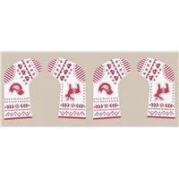 Patchwork Panel Stocking Scandi Red White