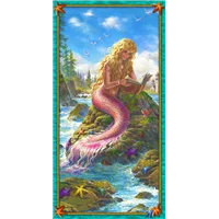 Patchwork Panel Reading Mermaid