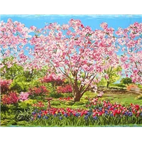 Patchwork Panel Landscape Floral Blossom