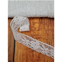 Stretch Lace 24mm White Floral