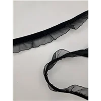 Stretch Velvet Single Frill Black