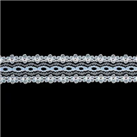 Lace Eyelet Flower Edge Blue
