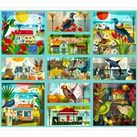 Patchwork Panel Kiwiana Summer Playground