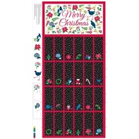 Patchwork Panel Advent Kiwiana Black Merry Christmas