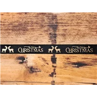 Ribbon Merry Christmas Black Gold 16mm