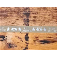 Ribbon Merry Stars 15mm Silver