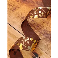 Ribbon Organza Bronze Branches 25mm