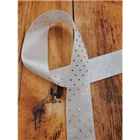 Ribbon Satin Dot White Gold 25mm