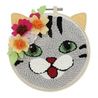 DIY Kit Punch Needle Cat In Hoop